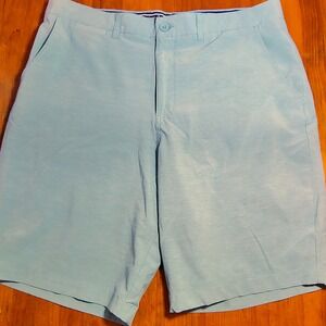 Johnnie O Mens Golf Shorts Size 36 Light Blue Stretch Performance Flat Front